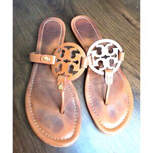 Tory Burch Miller Leather Sandals Vintage Vachetta Size 8.5